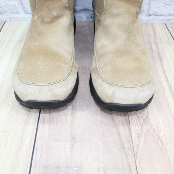 LL BEAN Tan Suede Fleece Zip Primaloft Insulated Boots Size 10.5 M - Picture 6 of 11